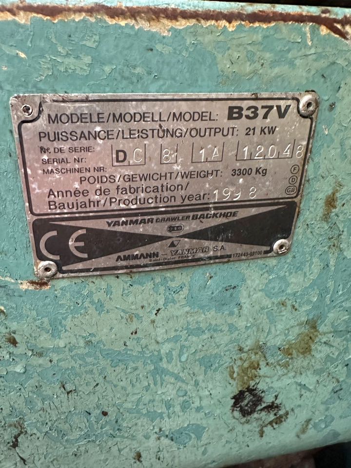 Équipement compact Yanmar B37V 1998 3,3t