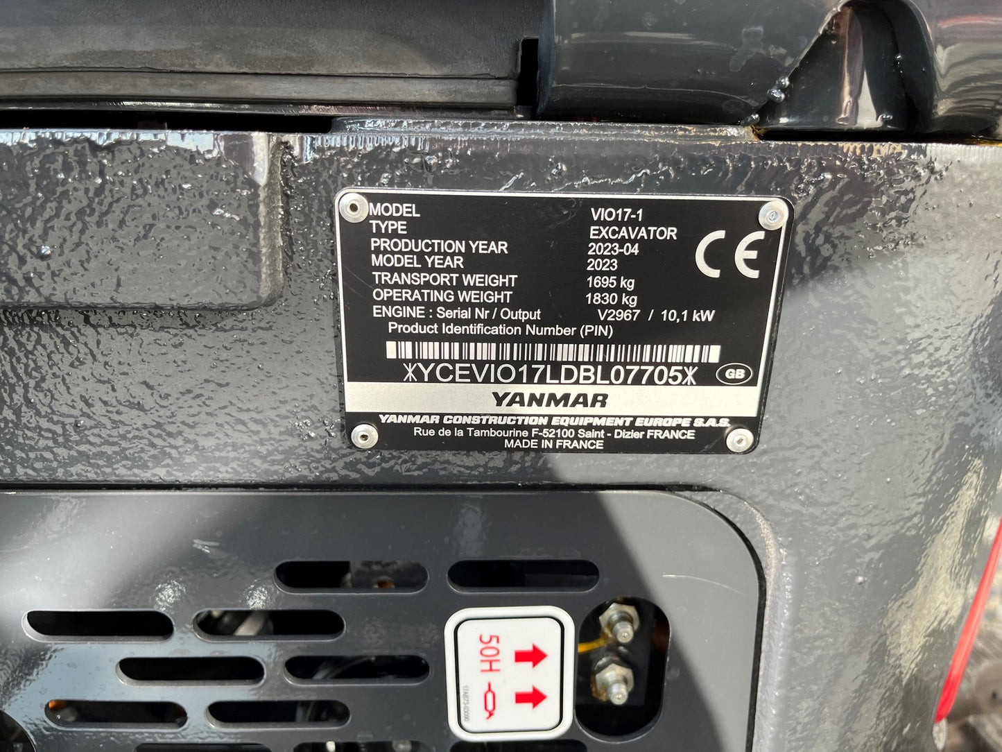 Équipement compact Yanmar Vio17 2023